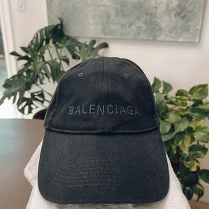 Balenciaga Logo Hat Color Black on Black Size Large